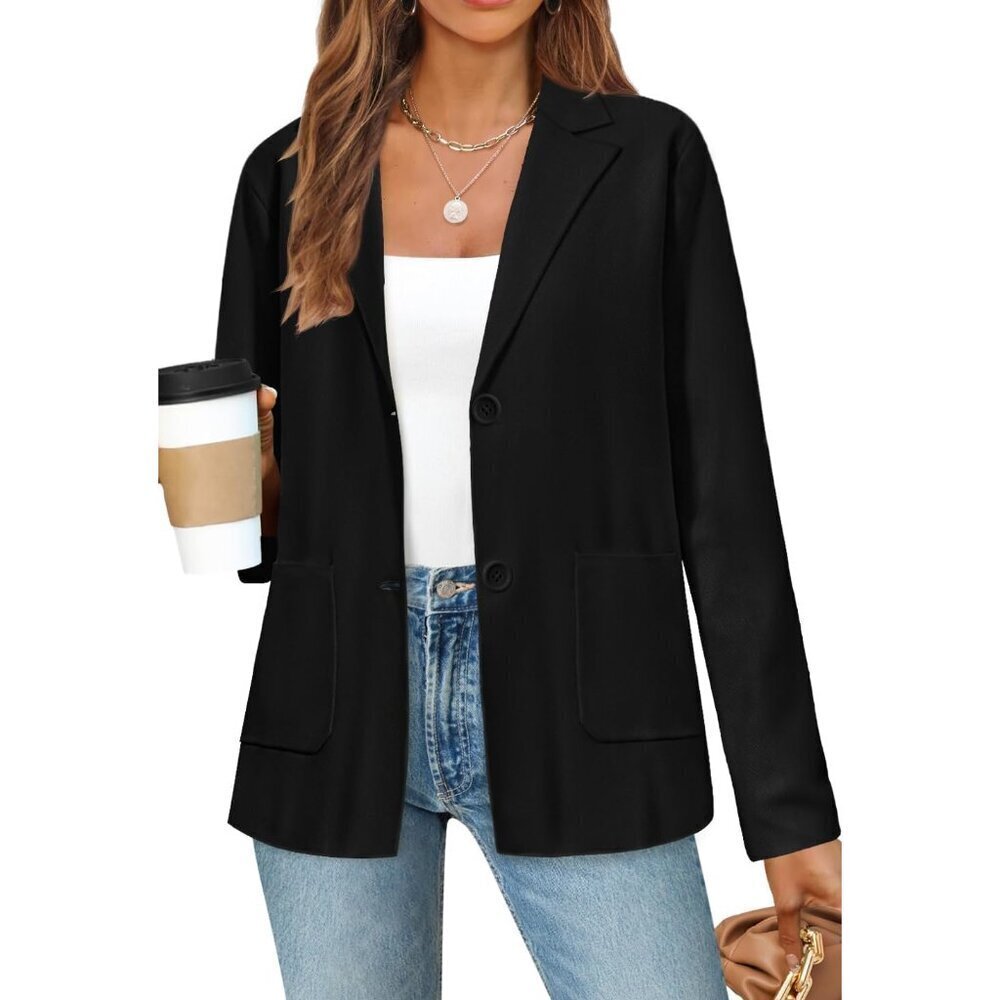 Women's Knit Sweater Jacket Casual Open Front Button Long Sleeve Small